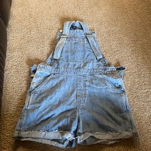 Light blue overalls shorts